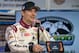 Apr 5, 2014; Fort Worth, TX, USA; Sprint Cup Series driver Jeff Gordon (24) speaks to the media during practice for the Duck Commander 500 at Texas Motor Speedway. Mandatory Credit: Jerome Miron-USA TODAY Sports