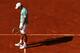 PARIS, FRANCE - JUNE 07: Novak Djokovic of Serbia shows his dejection during the men's singles semi-final match against Rafael Nadal of Spain on day thirteen of the French Open at Roland Garros on June 7, 2013 in Paris, France. (Photo by Matthew Stockma