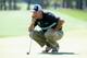 AUGUSTA, GA - APRIL 10: Jim Furyk of the United States lines up a putt on the fiduring the first round of the 2014 Masters Tournament at Augusta National Golf Club on April 10, 2014 in Augusta, Georgia. (Photo by Andrew Redington/Getty Images)