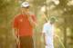 AUGUSTA, GA - APRIL 11: Adam Scott of Australia waits on the 17th green with his caddie Steve Williams during the second round of the 2014 Masters Tournament at Augusta National Golf Club on April 11, 2014 in Augusta, Georgia. (Photo by Andrew Redington
