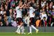 LONDON, ENGLAND - APRIL 12: Hugo Rodallega of Fulham (R) celebrates with Pajtim Kasami as he scores their first goal during the Barclays Premier League match between Fulham and Norwich City at Craven Cottage on April 12, 2014 in London, England. (Photo