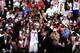 AUBURN HILLS, MI - JUNE 15: Chauncey Billups #1 of the Detroit Pistons holds his Most Valuable Player Trophy after Game Five of the 2004 NBA Finals on June 15, 2004 at The Palace of Auburn Hills in Auburn Hills, Michigan. NOTE TO USER: User expressly ack