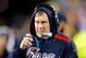 FOXBORO, MA - JANUARY 11: Head coach Bill Belichick of the New England Patriots looks on against the Indianapolis Colts during the AFC Divisional Playoff game at Gillette Stadium on January 11, 2014 in Foxboro, Massachusetts. (Photo by Jim Rogash/Getty