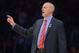 Apr 4, 2014; Los Angeles, CA, USA; Dallas Mavericks coach Rick Carlisle reacts during the first half against the Los Angeles Lakers at Staples Center. Mandatory Credit: Kirby Lee-USA TODAY Sports
