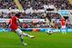 NEWCASTLE UPON TYNE, ENGLAND - APRIL 05: Juan Mata of Manchester United scores their first goal during the Barclays Premier League match between Newcastle United and Manchester United at St James' Park on April 5, 2014 in Newcastle upon Tyne, England.