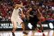 ANAHEIM, CA - MARCH 27: Josh Davis #22 of the San Diego State Aztecs drives on Aaron Gordon #11 of the Arizona Wildcats in the first half during the regional semifinal of the 2014 NCAA Men's Basketball Tournament at the Honda Center on March 27, 2014 in