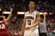 ANAHEIM, CA - MARCH 29: Nick Johnson #13 of the Arizona Wildcats reacts after missing a last-second shot in overtime before losing to the Wisconsin Badgers 64-63 during the West Regional Final of the 2014 NCAA Men's Basketball Tournament at the Honda Cen