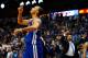 Apr 1, 2014; Dallas, TX, USA; Golden State Warriors guard Stephen Curry (30) reacts after hitting the game winning shot in overtime against the Dallas Mavericks at American Airlines Center. Mandatory Credit: Kevin Jairaj-USA TODAY Sports