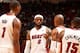MIAMI, FL - March 10: LeBron James #6 of the Miami Heat gives direction to his team against the Washington Wizards at the American Airlines Arena in Miami, Florida on March 10 2014. NOTE TO USER: User expressly acknowledges and agrees that, by downloading