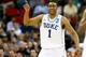 RALEIGH, NC - MARCH 21: Jabari Parker #1 of the Duke Blue Devils reacts in the second half against the Mercer Bears in the second round of the 2014 NCAA Men's Basketball Tournament at PNC Arena on March 21, 2014 in Raleigh, North Carolina. (Photo by Str