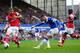 LIVERPOOL, ENGLAND - APRIL 06: Ross Barkley of Everton shoots at goal during the Barclays Premier League match between Everton and Arsenal at Goodison Park on April 6, 2014 in Liverpool, England. (Photo by Laurence Griffiths/Getty Images)