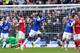 LIVERPOOL, ENGLAND - APRIL 06: Romelu Lukaku of Everton celebrates scoring the second goal during the Barclays Premier League match between Everton and Arsenal at Goodison Park on April 6, 2014 in Liverpool, England. (Photo by Alex Livesey/Getty Images)