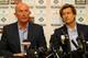 LONDON, ENGLAND - NOVEMBER 25: Tony Pulis speaks as Chairman Steve Parish looks on during a press conference after being unveiled as the new Crystal Palace Manager on November 25, 2013 in London, England. (Photo by Clive Rose/Getty Images)