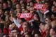 LIVERPOOL, ENGLAND - APRIL 15: Liverpool supporters attend the memorial service marking the 25th anniversary of the Hillsborough Disaster at Anfield stadium on April 15, 2014 in Liverpool, England. Thousands of fans, friends and relatives took part in th