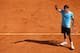 MONTE CARLO, MONACO - APRIL 25: Roger Federer of Switzerland celebrates match point after his 5-7,6-2,6-2 victory during his quarter final match against David Nalbandian of Argentina on day seven of the Masters Series at the Monte Carlo Country Club, Apr