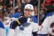 ST. PAUL, MN - APRIL 10: Alexander Steen #20 of the St. Louis Blues celebrates after scoring a goal against the Minnesota Wild during the game on April 10, 2014 at the Xcel Energy Center in St. Paul, Minnesota. (Photo by Bruce Kluckhohn/NHLI via Getty Ima