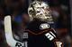 ANAHEIM, CA - MARCH 10: Frederik Andersen #31 of the Anaheim Ducks looks up at the cclock with his team trailing the Toronto Maple Leafs 3-0 during the second period at Honda Center on March 10, 2014 in Anaheim, California. (Photo by Harry How/Getty Ima