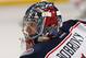 SUNRISE, FL - APRIL 12: Goaltender Sergei Bobrovsky #72 of the Columbus Blue Jackets warms up on the ice prior to the start of the game against the Florida Panthers at the BB&T Center on April 12, 2014 in Sunrise, Florida. (Photo by Eliot J. Schechter/NHL