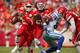 KANSAS CITY, MO - SEPTEMBER 15: Eric Berry #29 of the Kansas City Chiefs runs down the field after picking up a fumble against the Dallas Cowboys in the third quarter on September 15, 2013 at Arrowhead Stadium in Kansas City, Missouri. (Photo by Kyle Riv