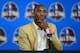 Feb 16, 2014; New Orleans, LA, USA; Los Angeles Lakers guard Kobe Bryant speaks during a press conference before the 2014 NBA All-Star Game at the Smoothie King Center. Mandatory Credit: Bob Donnan-USA TODAY Sports