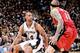 SAN ANTONIO, TX - JUNE 11: Gary Neal #14 of the San Antonio Spurs controls the ball against Chris Andersen #11 of the Miami Heat during Game Three of the 2013 NBA Finals on June 11, 2013 at AT&T Center in San Antonio, Texas. NOTE TO USER: User expressly a