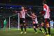 MANCHESTER, ENGLAND - APRIL 16: Connor Wickham of Sunderland celebrates scoring their second goal with Emanuele Giaccherini of Sunderland during the Barclays Premier League match between Manchester City and Sunderland at Etihad Stadium on April 16, 2014