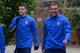 ST ALBANS, ENGLAND - MARCH 10: Mesut Ozil and Lukas Podolski walk out during the Arsenal training session at London Colney on March 10, 2014 in St Albans, England. (Photo by Michael Regan/Getty Images)