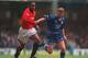 15 APR 1995: MARK ROBINS (RIGHT) OF LEICESTER BATTLES FOR THE BALL WITH PAUL INCE OF MANCHESTER UNITED DURING THE FA PREMIERSHIP MATCH AT FILBERT STREET, LEICESTER. Mandatory Credit: Ben Radford/ALLSPORT