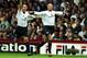 26 Aug 2000: David Beckham of Man United celebrates scoring from a free kick with Gary Neville during the match between West Ham United and Manchester United in the FA Carling Premiership at Upton Park, London. Mandatory Credit: Ben Radford/ALLSPORT