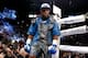LAS VEGAS, NV - SEPTEMBER 14: Floyd Mayweather Jr. enters the ring to take on Canelo Alvarez in their WBC/WBA 154-pound title fight at the MGM Grand Garden Arena on September 14, 2013 in Las Vegas, Nevada. (Photo by Al Bello/Getty Images)