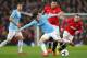 MANCHESTER, ENGLAND - MARCH 25: David Silva of Manchester City competes with Michael Carrick of Manchester United during the Barclays Premier League match between Manchester United and Manchester City at Old Trafford on March 25, 2014 in Manchester, Engl