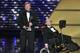 LOS ANGELES, CA - JULY 17: (L-R) Actor Ben Affleck and Jimmy V award recipients Dick Hoyt and son Rick Hoyt accepting an award onstage at The 2013 ESPY Awards at Nokia Theatre L.A. Live on July 17, 2013 in Los Angeles, California. (Photo by Frederick M