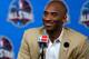 NEW ORLEANS, LA - FEBRUARY 16: Kobe Bryant of the Los Angeles Lakers addresses the media before the 2014 NBA All-Star game at the Smoothie King Center on February 16, 2014 in New Orleans, Louisiana. NOTE TO USER: User expressly acknowledges and agrees th