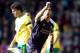 NORWICH, ENGLAND - SEPTEMBER 29: Luis Suarez of Liverpool celebrates scoring his second goal during the Barclays Premier League match between Norwich City and Liverpool at Carrow Road on September 29, 2012 in Norwich, England. (Photo by Julian Finney/Ge