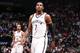 BROOKLYN, NY - April 01: Joe Johnson #7 of the Brooklyn Nets on the court during the game against the Houston Rockets at the Barclays Center on April 01, 2014 in the Brooklyn borough of New York City. NOTE TO USER: User expressly acknowledges and agrees