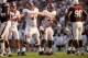 Sep 14, 2013; College Station, TX, USA; Alabama Crimson Tide offensive linesman Ryan Kelly (70) directs the blocking against the Texas A&M Aggies during the second half at Kyle Field. Mandatory Credit: Thomas Campbell-USA TODAY Sports