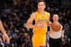 LOS ANGELES, CA - APRIL 4: Steve Nash #10 of the Los Angeles Lakers handles the ball against the Dallas Mavericks at Staples Center on April 4, 2014 in Los Angeles, California. NOTE TO USER: User expressly acknowledges and agrees that, by downloading and/