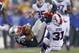 FOXBORO, MA - DECEMBER 29: Stevan Ridley #22 of the New England Patriots is tackled by Jairus Byrd #31 of the Buffalo Bills in the 1st quarter at Gillette Stadium on December 29, 2013 in Foxboro, Massachusetts. (Photo by Jim Rogash/Getty Images)