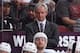 GLENDALE, AZ - JANUARY 28: Head coach Darryl Sutter of the Los Angeles Kings watches from the bench during the NHL game against the Phoenix Coyotes at Jobing.com Arena on January 29, 2014 in Glendale, Arizona. The Coyotes defeated the Kings 3-0. (Photo
