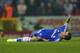SWINDON, ENGLAND - SEPTEMBER 24: Marco van Ginkel of Chelsea lies in pain after a challenge lead the midfielder to suffer a torn anterior cruciate ligament during the Capital One Cup third round match between Swindon Town and Chelsea at the County Ground
