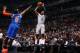 BROOKLYN, NY - APRIL 15: Marcus Thornton #10 of the Brooklyn Nets shoots the ball against the New York Knicks during a game at Barclays Center in Brooklyn. NOTE TO USER: User expressly acknowledges and agrees that, by downloading and or using this photogr
