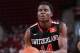 PORTLAND, OR - APRIL 12: Clint Capela #14 of the World Team shoots the ball against the USA Team on April 12, 2014 at the Moda Center Arena in Portland, Oregon. NOTE TO USER: User expressly acknowledges and agrees that, by downloading and or using this p