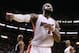 Mar 3, 2014; Miami, FL, USA; Miami Heat small forward LeBron James (6) reacts in the second half of a game against the Charlotte Bobcats at American Airlines Arena. James scores 61 points. The Heat won 124-107. Mandatory Credit: Robert Mayer-USA TODAY S