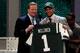Roger Goodell with Jets first-rounder Dee Milliner