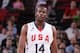 PORTLAND, OR - APRIL 12: Cliff Alexander #14 of Team USA stands on the court during the game against World Team on April 12, 2014 at the Moda Center Arena in Portland, Oregon. NOTE TO USER: User expressly acknowledges and agrees that, by downloading and
