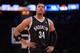 Apr 2, 2014; New York, NY, USA; Brooklyn Nets forward Paul Pierce (34) looks on against the New York Knicks during the second half at Madison Square Garden. The New York Knicks won 110-81. Mandatory Credit: Joe Camporeale-USA TODAY Sports