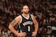 TORONTO, CANADA - April 19: Deron Williams #8 of the Brooklyn Nets stands on the court against the Toronto Raptors during Game One of the Eastern Conference Quarterfinals of the 2014 NBA playoffs on April 19, 2014 at the Air Canada Centre in Toronto, Ont