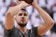 TORONTO, ON - APRIL 19: Jonas Valanciunas #17 of the Toronto Raptors warms up prior to play against the Brooklyn Nets in Game One of the NBA Eastern Conference play-offs at the Air Canada Centre on April 19, 2014 in Toronto, Ontario, Canada