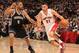 TORONTO, CANADA - April 19: Greivis Vasquez #21 of the Toronto Raptors drives against the Brooklyn Nets during Game One of the Eastern Conference Quarterfinals of the 2014 NBA playoffs on April 19, 2014 at the Air Canada Centre in Toronto, Ontario, Canada