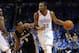 Apr 19, 2014; Oklahoma City, OK, USA; Oklahoma City Thunder forward Kevin Durant (35) drives to the basket against Memphis Grizzlies guard Tony Allen (9) during the fourth quarter in game one during the first round of the 2014 NBA Playoffs at Chesapeake E